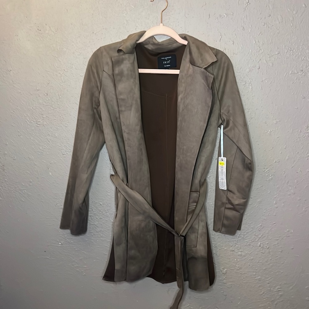 Brown suede coat size small BRAND NEW